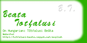 beata totfalusi business card