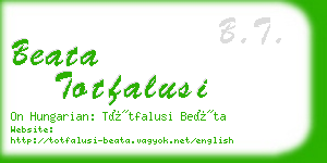 beata totfalusi business card